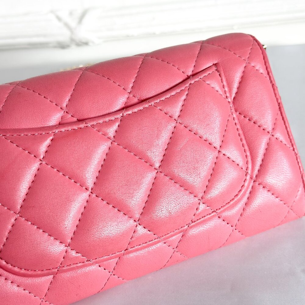 Chanel Classic Flap Wallet Pink Leather - Picture 4 of 16